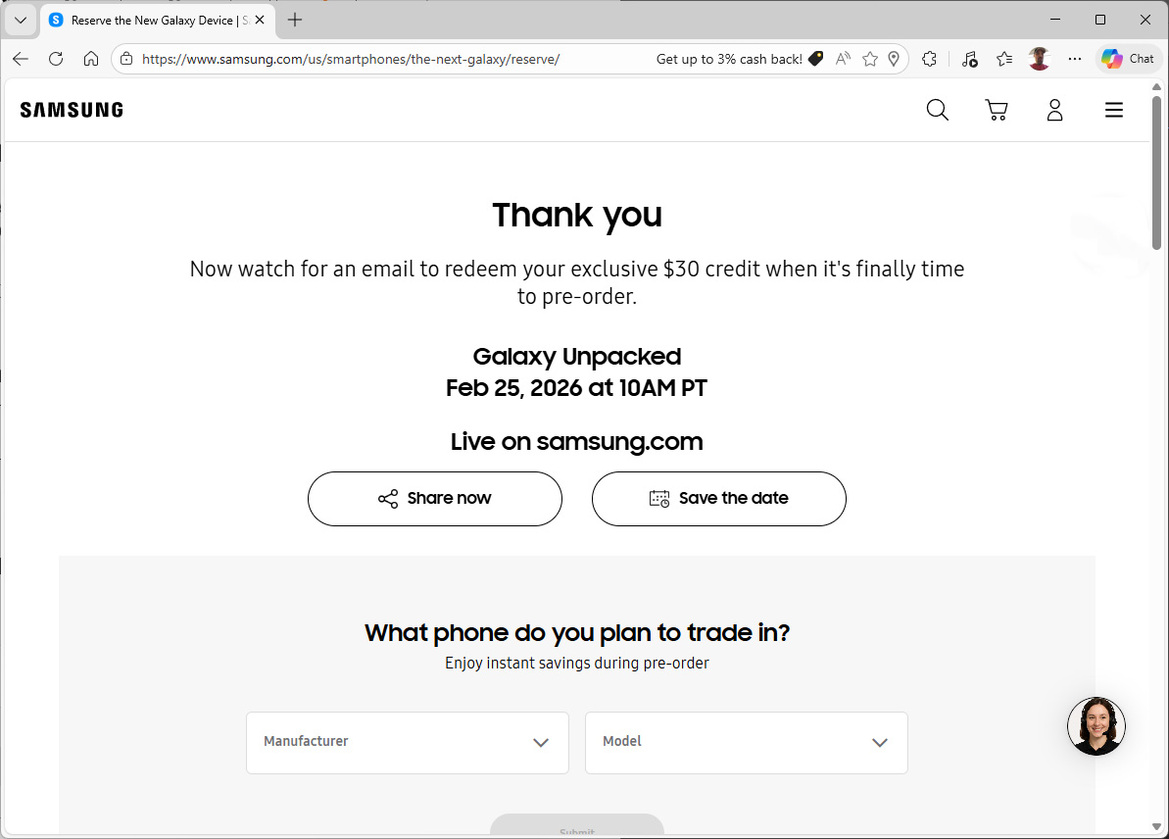 Reserve Samsung's Galaxy S26 For A Preorder Credit And Chance At $5,000