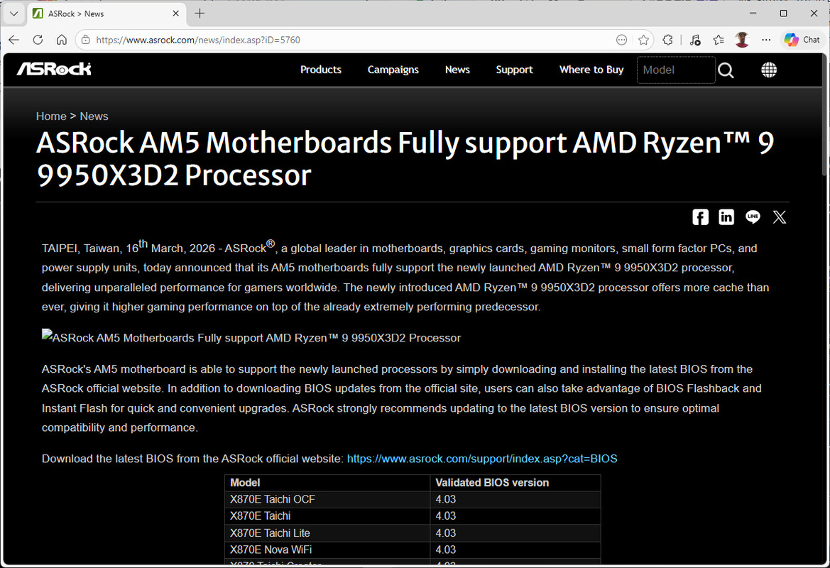 AMD's Secret Ryzen 9 9950X3D2 Dual 3D V-Cache CPU Is Real According To ASRock