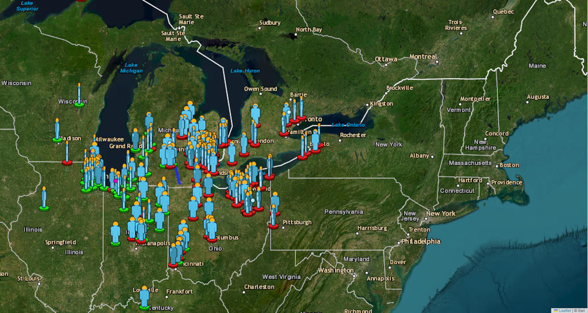 A Doomed Blue-Green Fireball Meteor Streaks Over Great Lakes