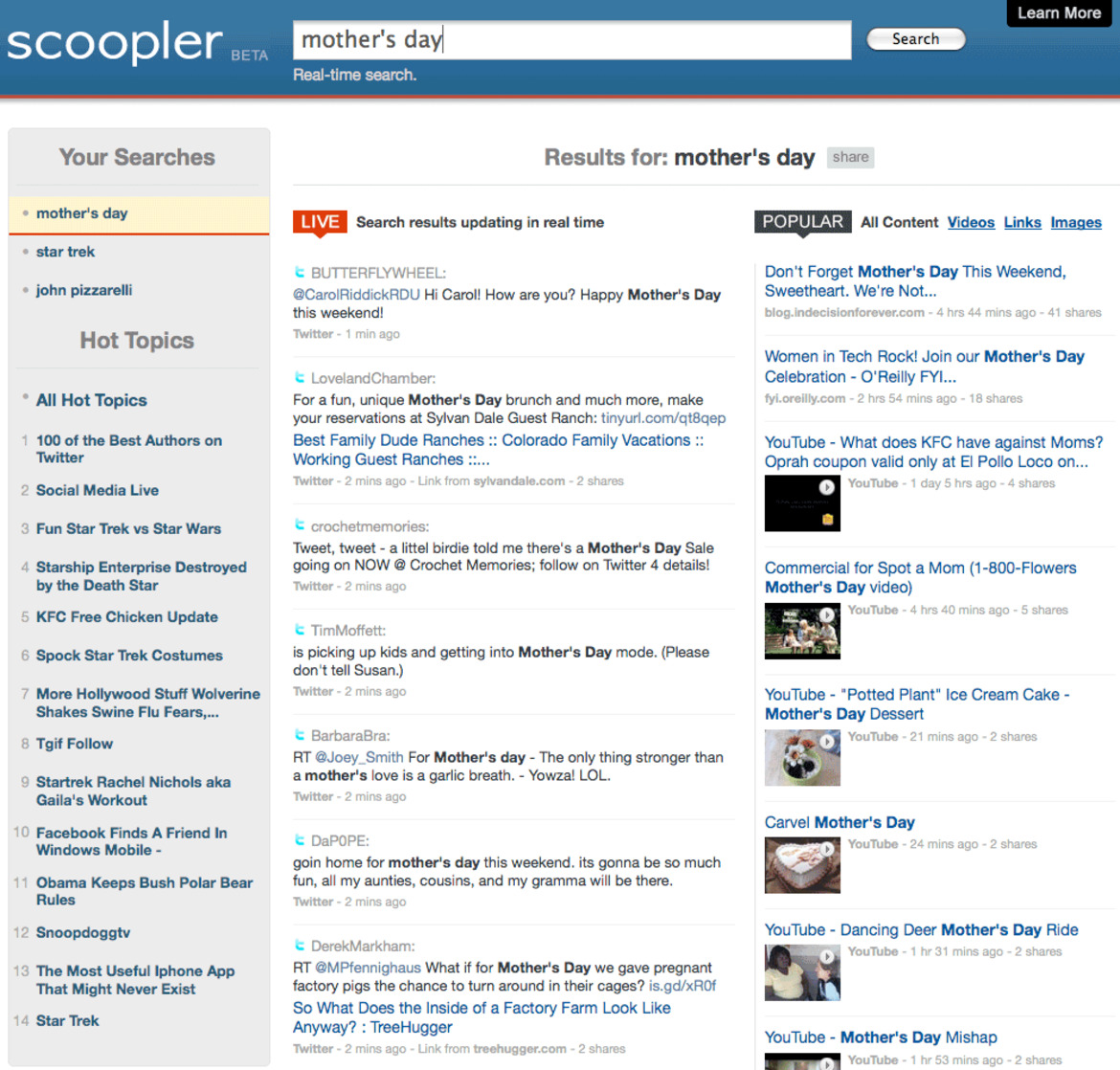 New Search Engine Scoopler Searches in Real Time