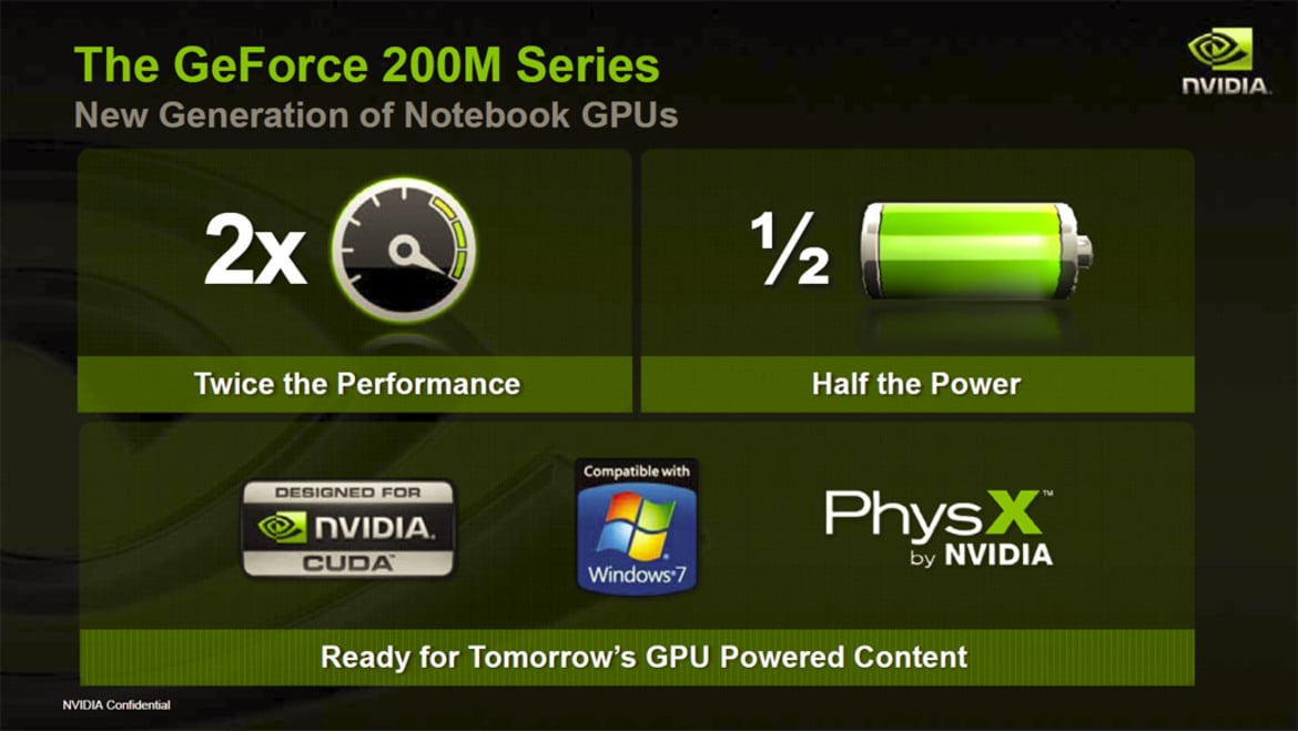 NVIDIA Announces New GeForce 200M Series GPUs