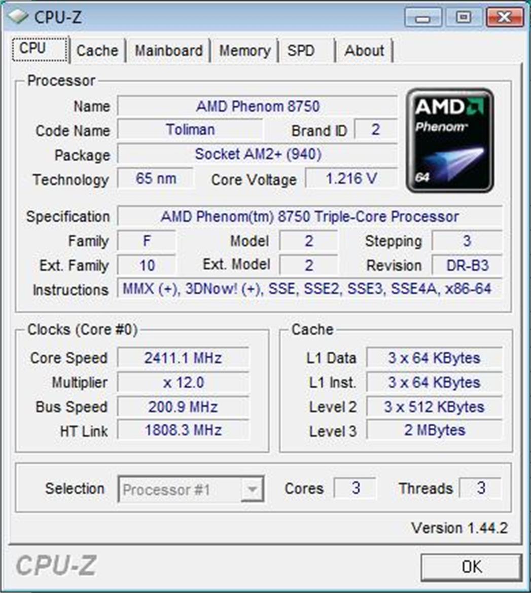 AMD Phenom X3 8750 Tri-Core Processor