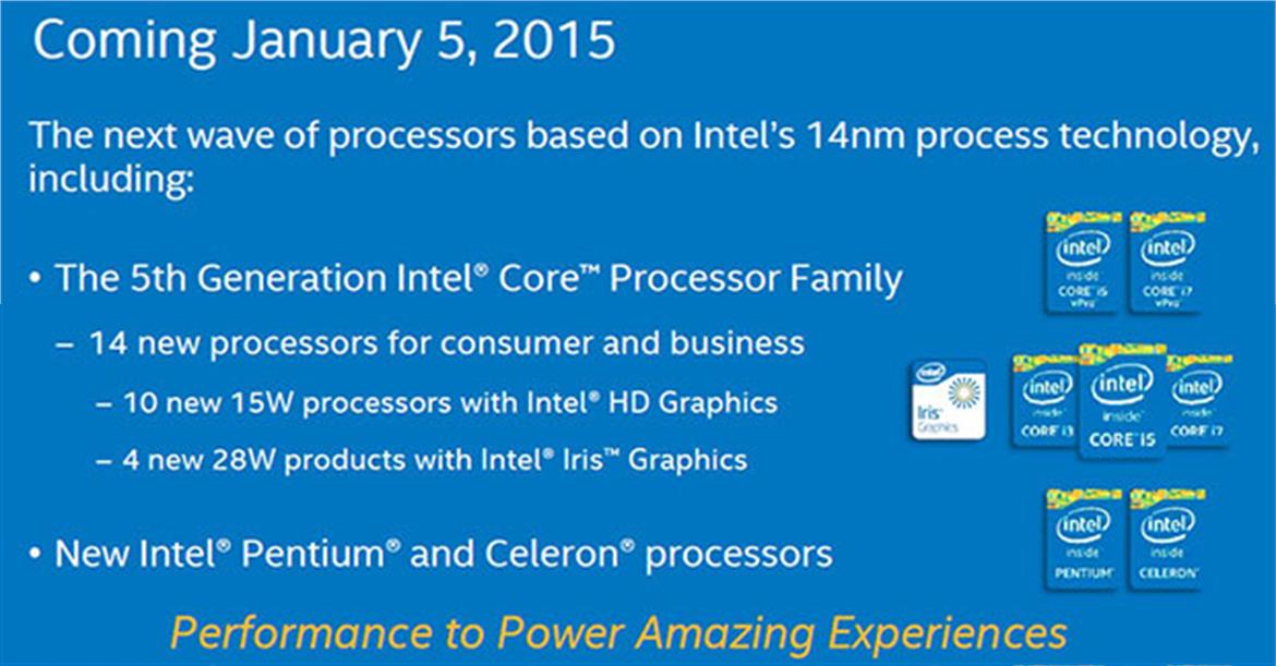 Intel Announces 5th Gen Core Mobile Processors, 14nm Cherry Trail At CES