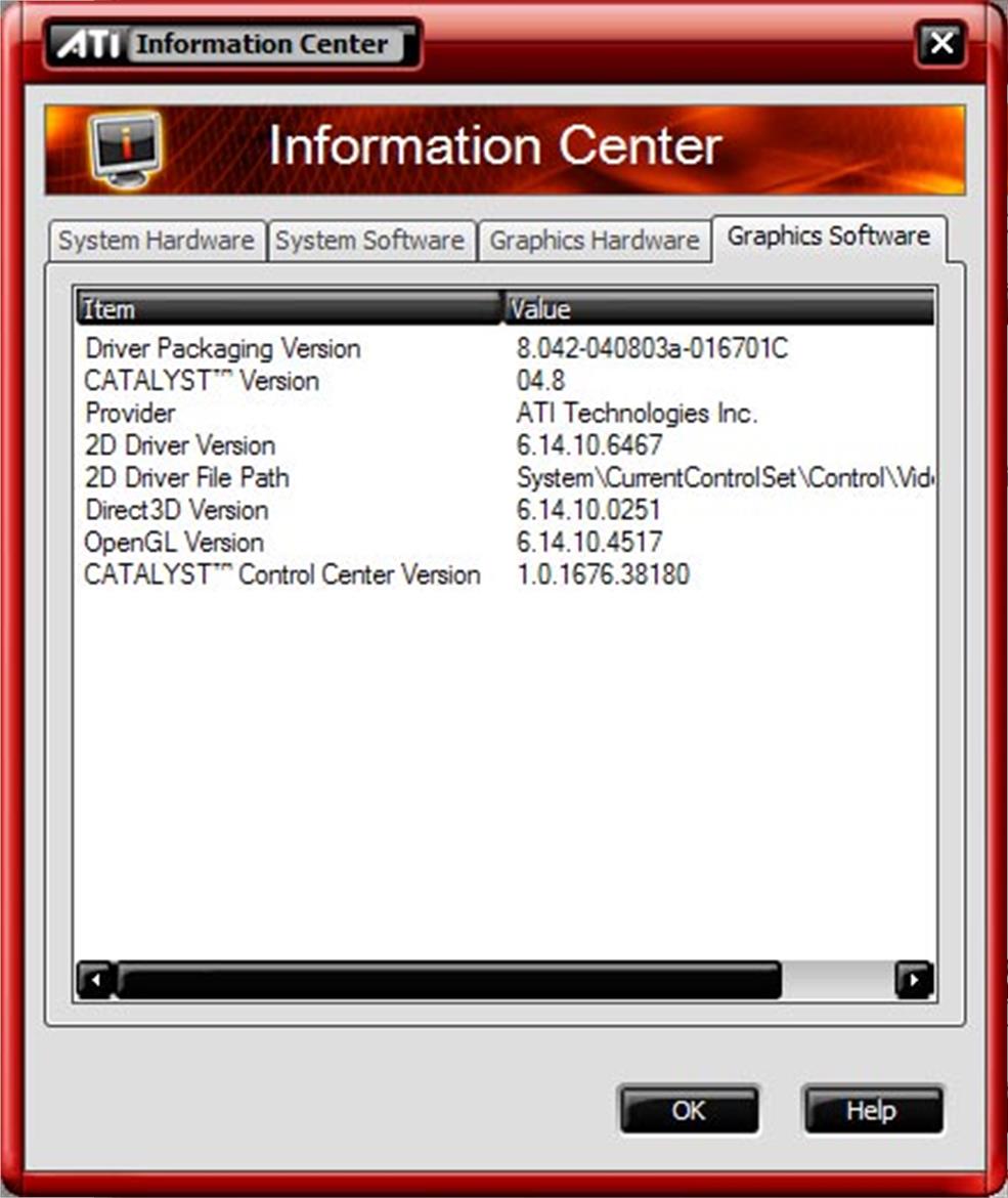 ATI's Catalyst Control Center