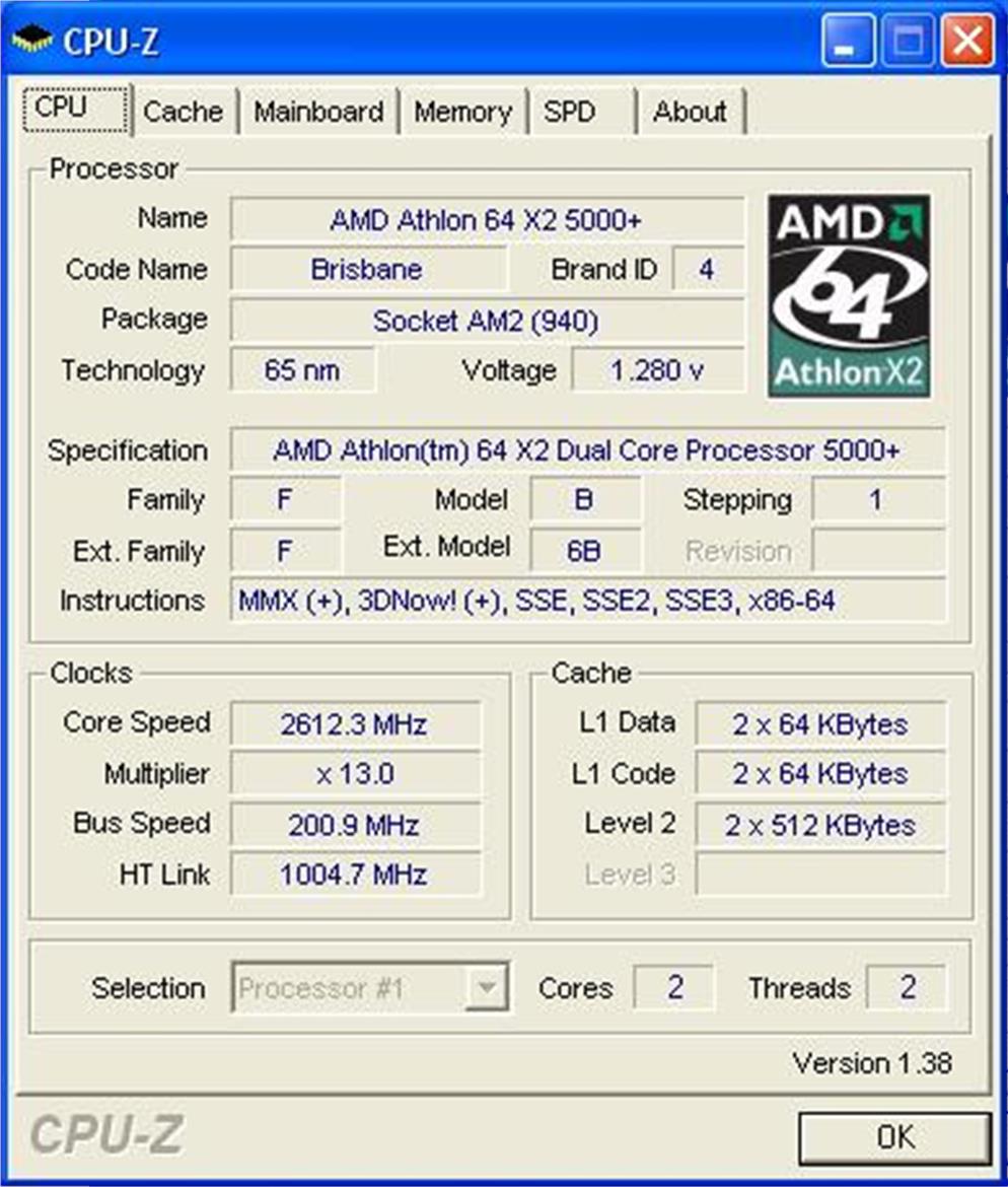 AMD Athlon 64 X2 65nm Brisbane-Core