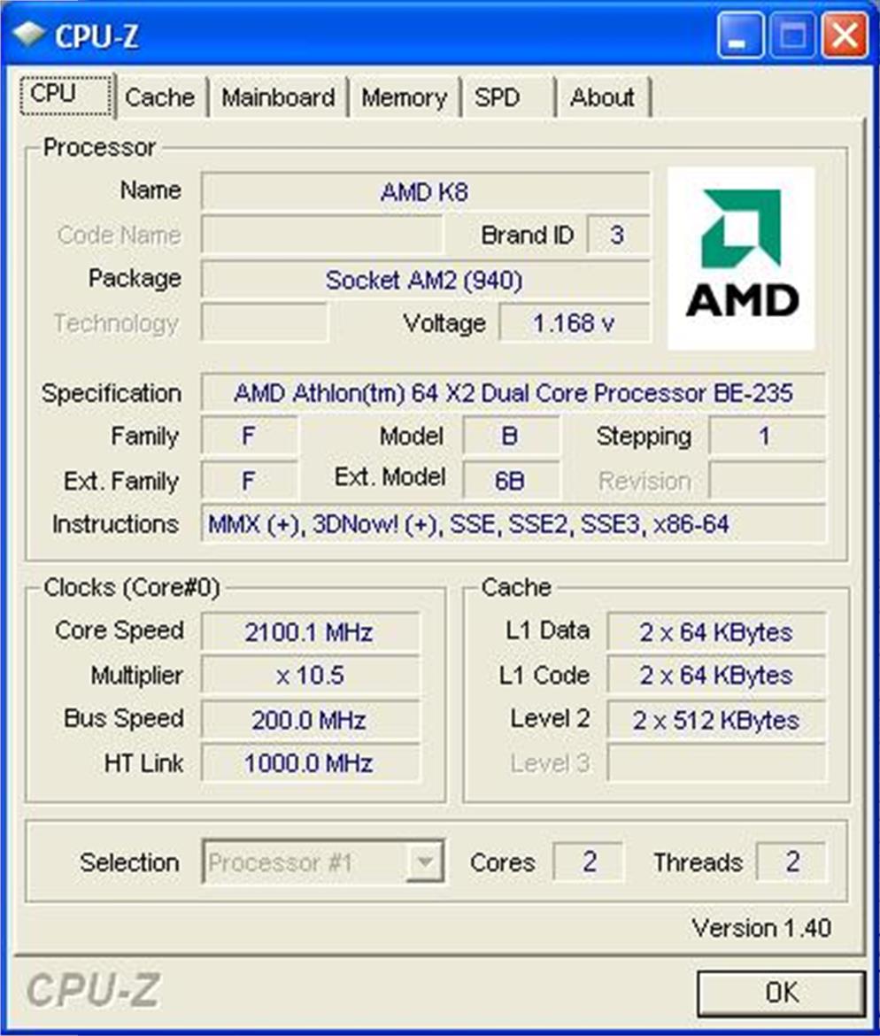 AMD Athlon X2 BE-2350 and BE-2300 "Brisbane" Processors