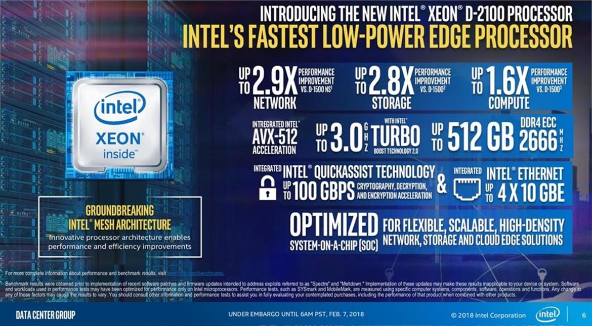 Intel Launches Xeon D-2100 Series Skylake-SP Low-Power Processors For Edge Computing 