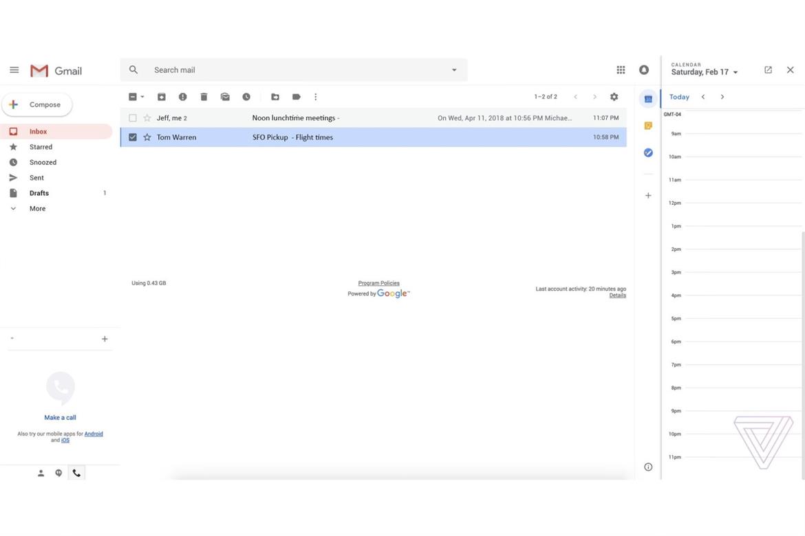 Google's New Gmail Web Interface Leaks With Hints Of Material Design
