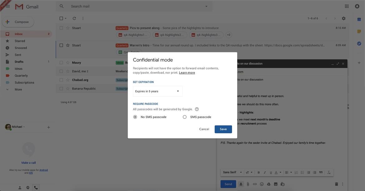 Gmail Confidential Mode Brings Self-Destructing Emails And Identity Verification For Recipients
