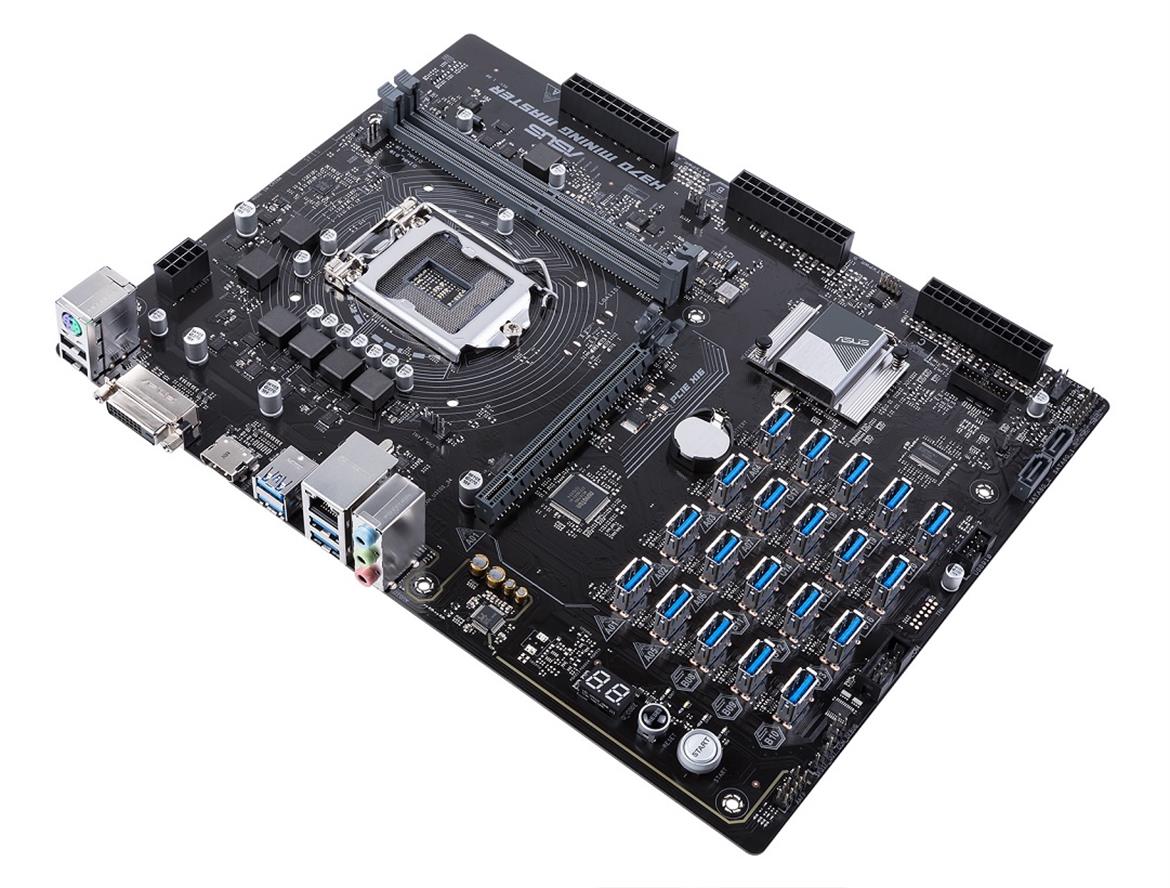 ASUS H370 Mining Master Cryptocurrency Motherboard Boasts 20 Quick-Connect GPU Ports