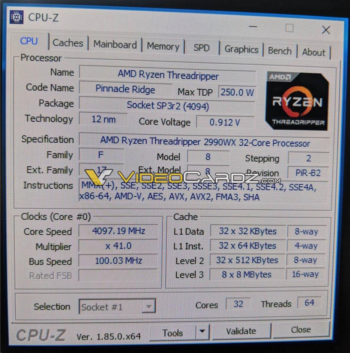 Alleged 2nd-Gen AMD Ryzen Threadripper 2990WX 32-Core Monster Chip Leaks
