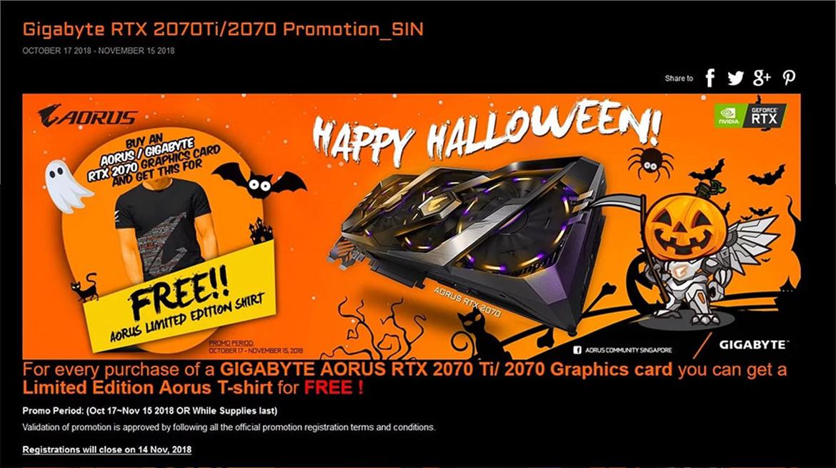 Gigabyte Swears Its GeForce RTX 2070 Ti Halloween Promo Was Just A Ghoulish Typo