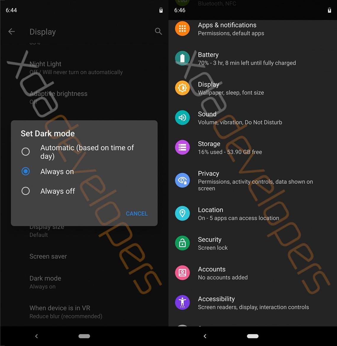 Google Android Q Leaks With System-Wide Dark Mode And Revamped Location Permissions