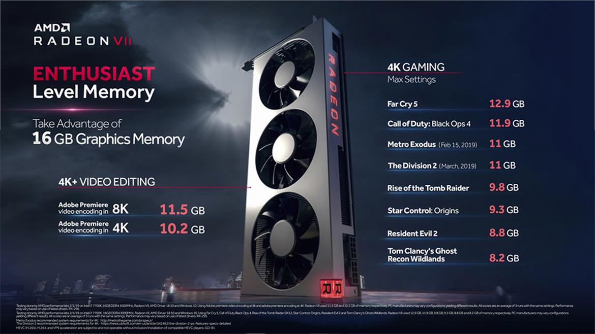 AMD Sees Radeon VII's 16GB HBM2 As Essential Gift To 4K Gaming