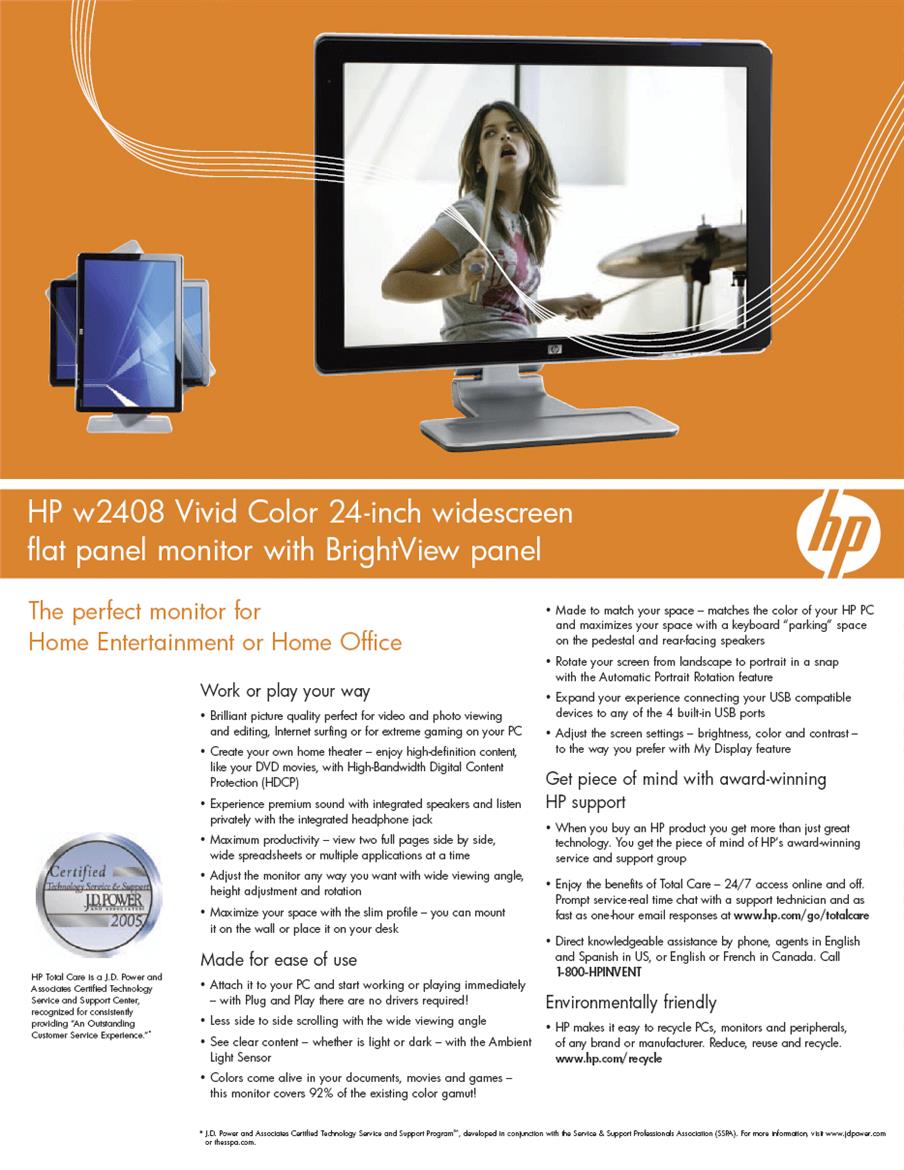 HP w2408 Vivid-Color 24" Widescreen LCD