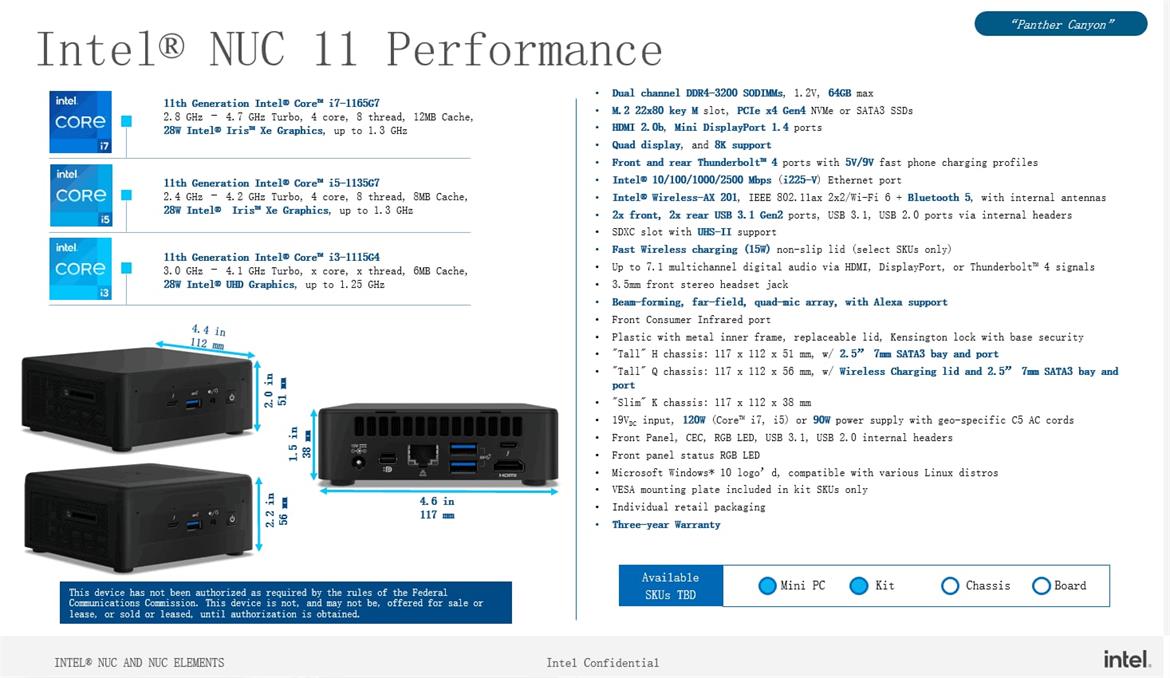Intel NUC 11 Panther Canyon Leaks With Tiger Lake, 2.5 GbE, And Trick Wireless Charging Support