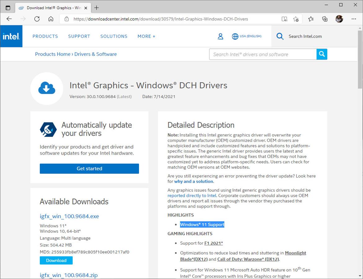 Intel Hops On Windows 11 Train With First WDDM 3.0 Graphics Driver, A Hat Tip To DG2?