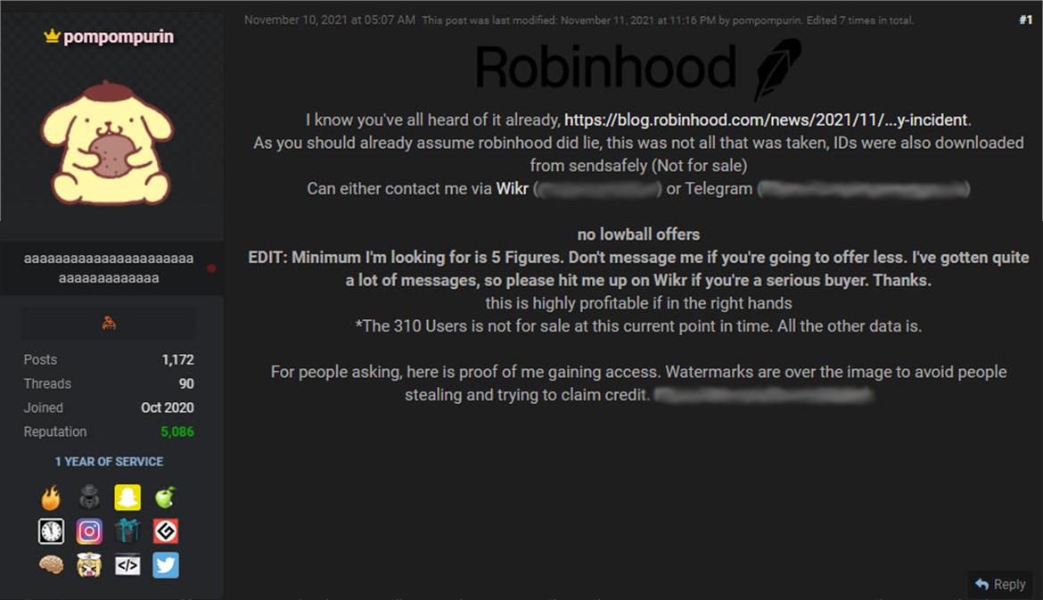 Hacker Who Breached Robinhood And Exposed 7 Million Accounts Seeks Big Payday