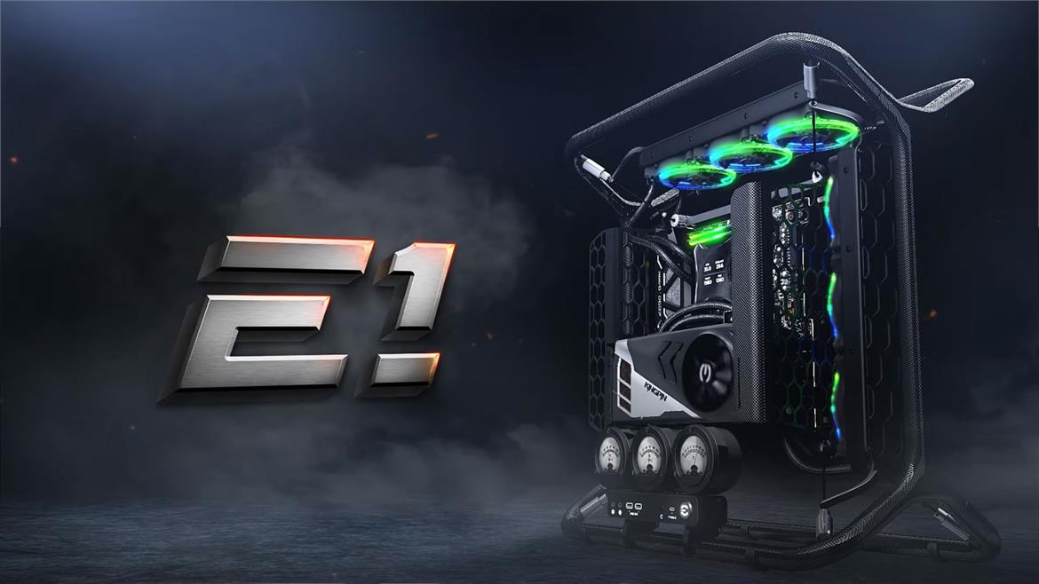 EVGA E1 Gaming PC Is A Bodacious Alder Lake Build With A Kingpin RTX 3090 Ti And Racing Gauges
