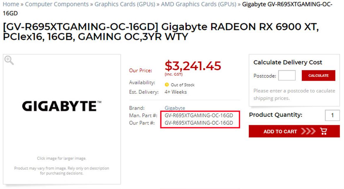 Gigabyte Radeon RX 6950 XT Retail Leak Reveals Eye Popping Price In Line With A 3090 Ti