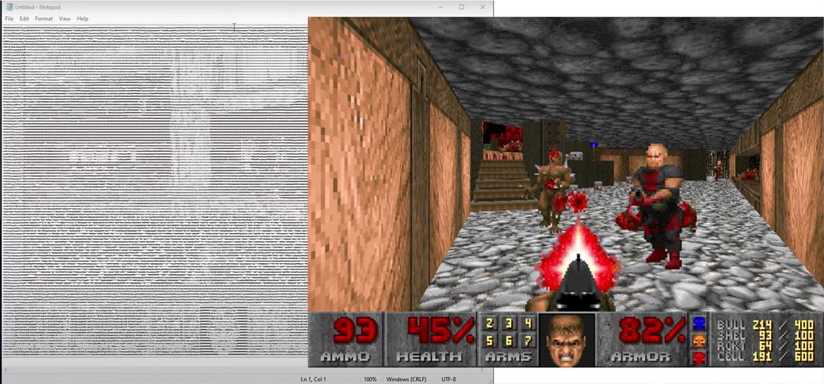 Someone Got Doom To Run In Notepad At 60 FPS And John Romero Noticed