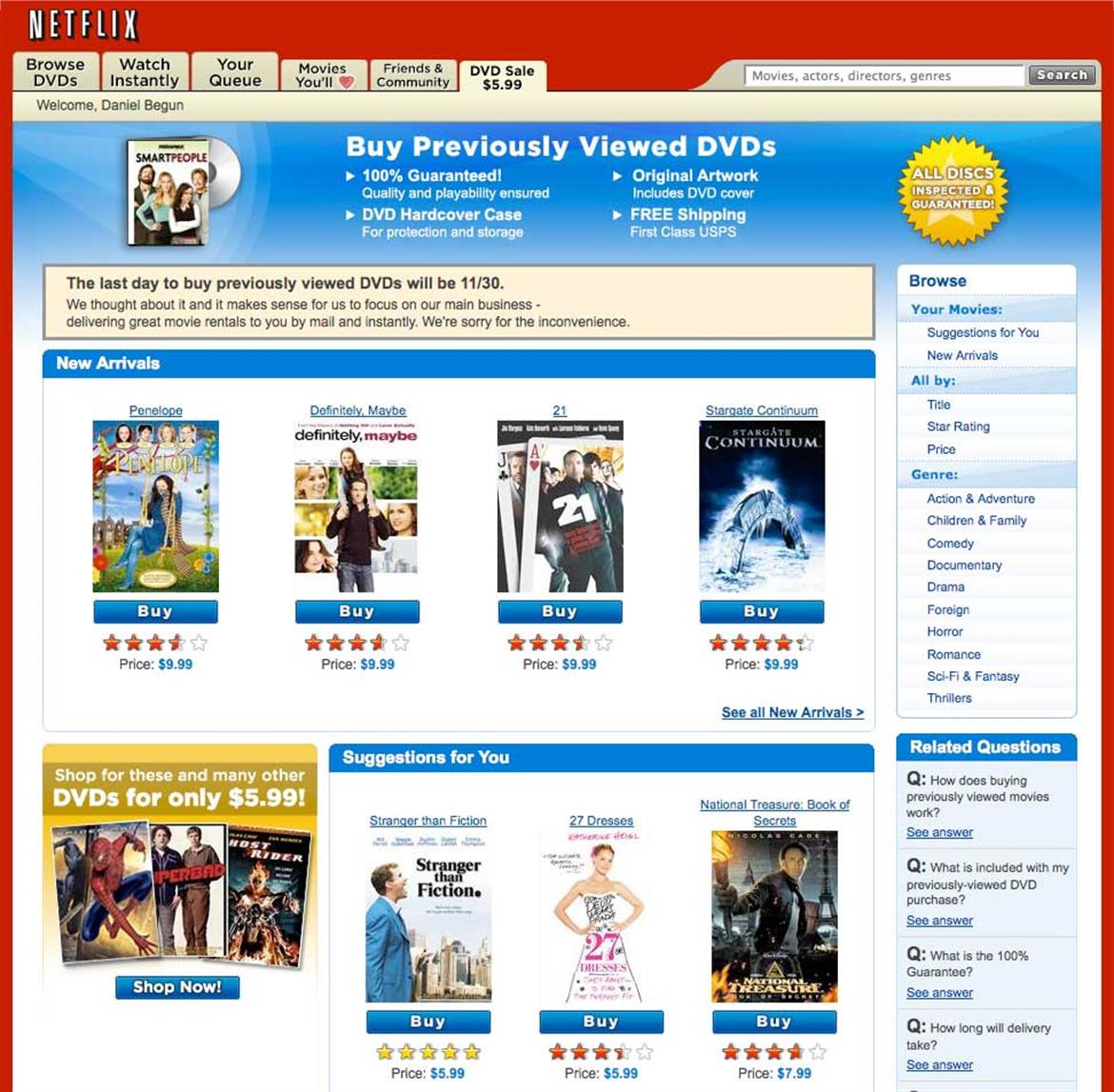 Netflix to Stop Selling Used DVDs