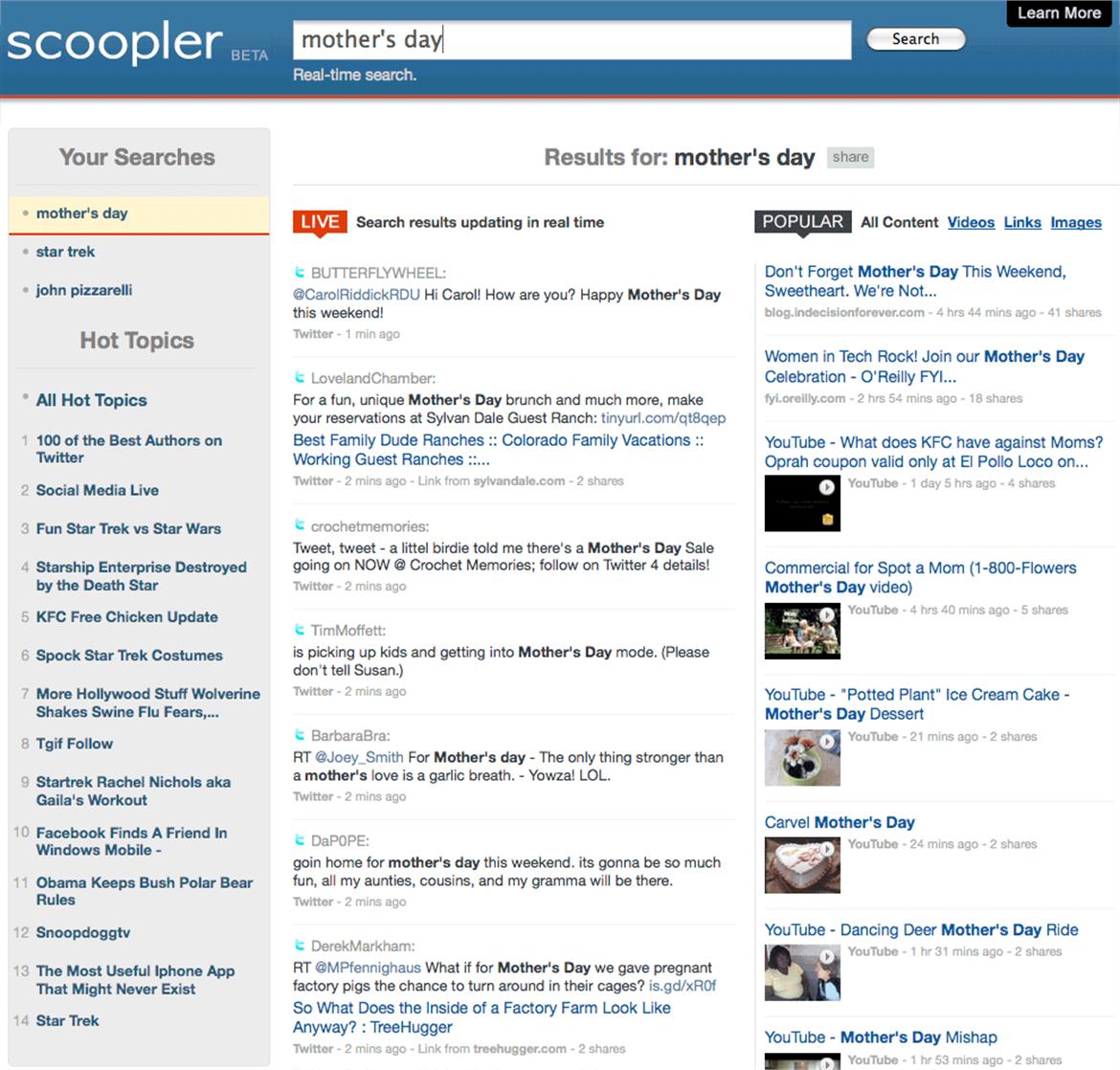 New Search Engine Scoopler Searches in Real Time