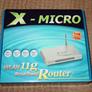 X-Micro WLAN 11g Turbo Mode Broadband Router and PCMCIA card