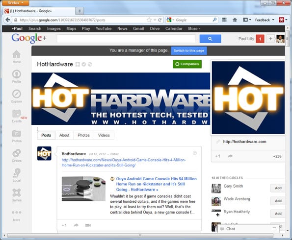 HotHardware on Google+