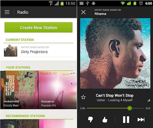 The Spotify Android app