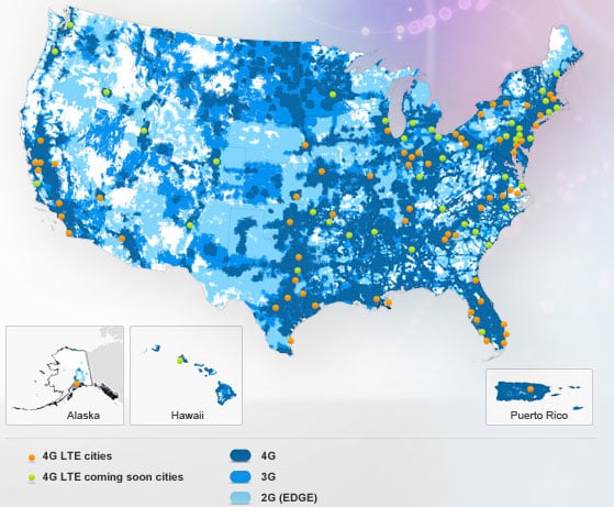AT&T 4G Coverage Map