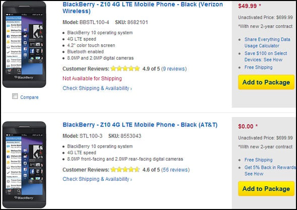 BlackBerry Z10 at Best Buy