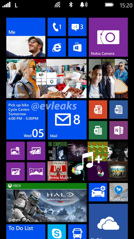 Nokia Lumia 1520 home screen leak