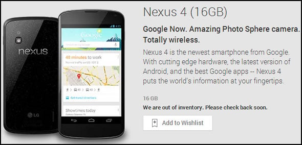 Nexus 4 Google Play