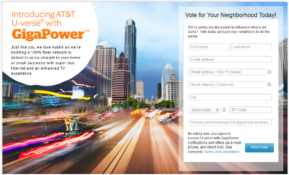 AT&T U-Verse with GigaPower Austin competes with Google Fiber