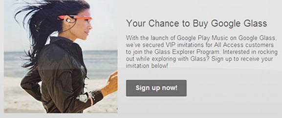 Google Glass Google Music All Access email invite