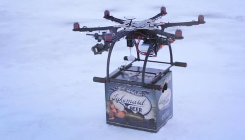 Lakemade Beer drone delivery