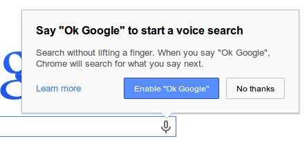 Chrome voice search