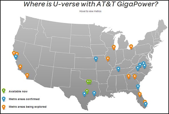 AT&T GigaPower Map