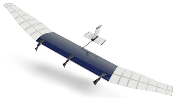 Facebook is planning unmanned drones like this one to fly above normal air traffic and beam Internet connectivity to areas of the Earth that don't have it now. 